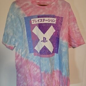Sony Tie-Dye Short Sleeve Tee - Pink and Blue